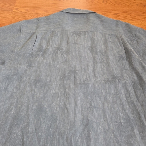 REYN SPOONER Blue Palm Trees Regency Silk Jacquard Hawaiian Camp Shirt Large XXL - Picture 10 of 12